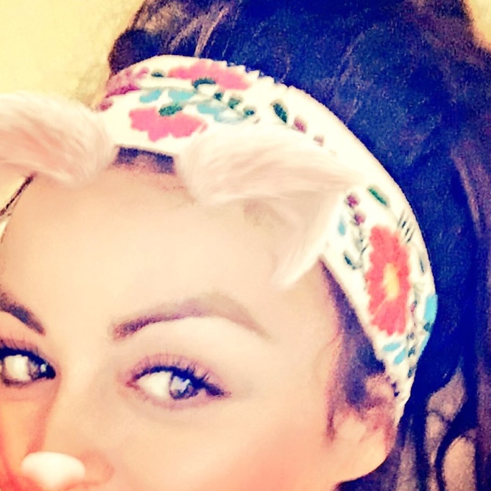 embroidered headband boho chic floral Mexican
